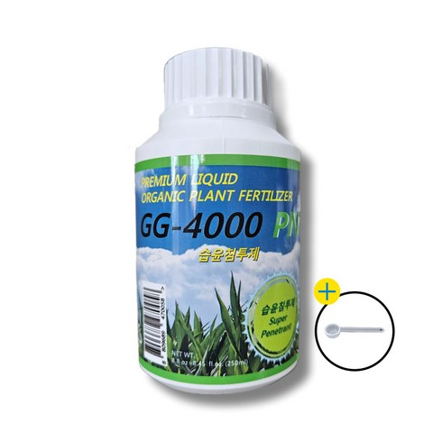 농약전착제 - GG-4000 친환경 전착제 습윤침투제 고추 과수 + 농사친구 개량스푼, 1개, 250ml