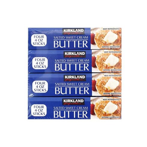 커클랜드버터 - 커클랜드 가염 스위트 크림 버터 아이스박스 포장, 453g, 4개