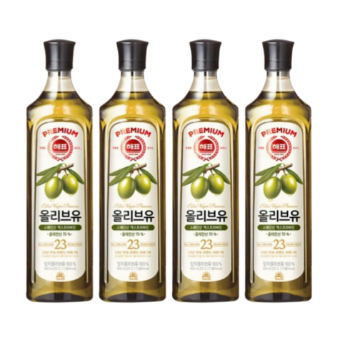 사조해표 해표 압착 올리브유 900ml [4개], 4개