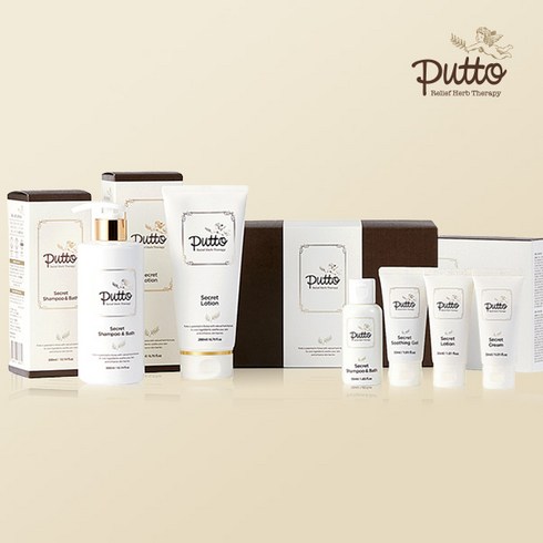 [NEW퓨토시크릿]진정보습 스페셜 기프트 세트 (샴푸&바스 300ml+로션 200ml+키트4종)_71O088031, 단품