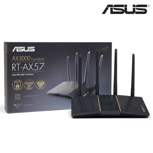 ASUS RT-AX57 유무선공유기 기가비트 AX3000 Wi-Fi 6 라우터형 국내정품, 1개