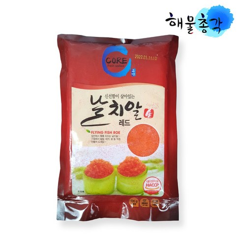 해물총각 대용량 프리미엄 날치알(골드 레드) 500g, 날치알 레드 500g(코아)((1개), 1개