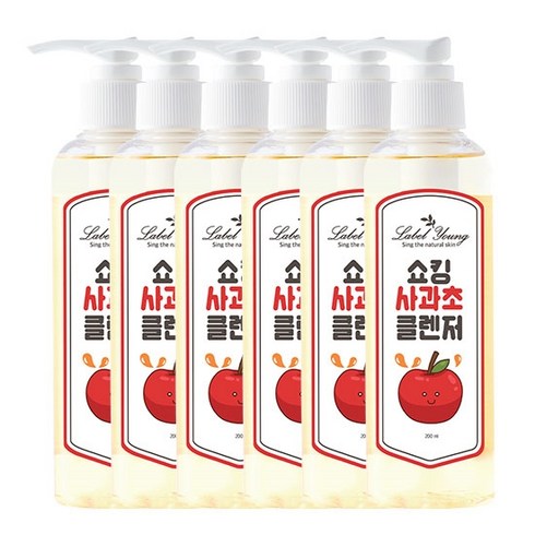 라벨영_쇼킹사과초클렌저 6개/유분+피지+노폐물케어, 사과초 6개