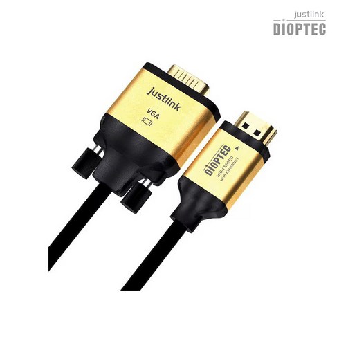 디옵텍 justlink HDMI to VGA 변환 케이블 (JUSTLINK-HDRC018 1.8m), 1