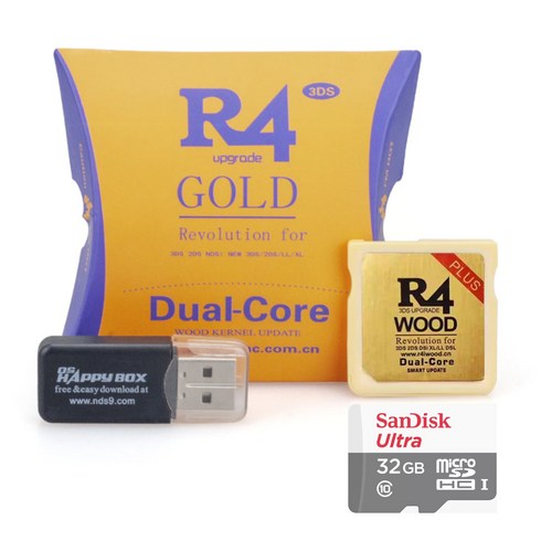 닌텐도ds - R4 GOLD Dual-Core PLUS R4칩+32GB +64GB 한글판, R4칩+SD카드32GB