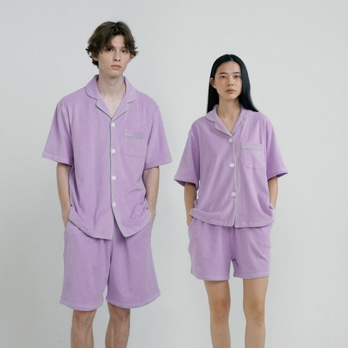 조스라운지 - 조스라운지 (couple) Lavender Towel Short Pajama Set