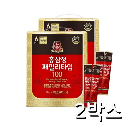 동의삼홍삼정패밀리타임샷 - 김포파주인삼농협 홍삼정패밀리타임 100포, 1kg, 2개