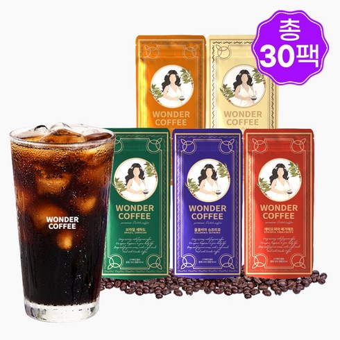 커피원데이 - 신선한 원더 더치커피 파우치 5종 원두 혼합, 30ml, 1개입, 30팩