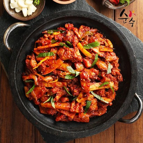 [춘천닭갈비] 순수 닭갈비 1kg x 2팩 총 2kg+양념장(팩당 3-4인분), 2개