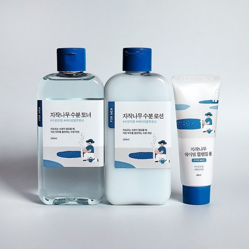 라운드랩 포 맨 자작나무 토너/로션 200ml 2종세트 (+쉐이빙클렌징폼40ml 증정), 1개