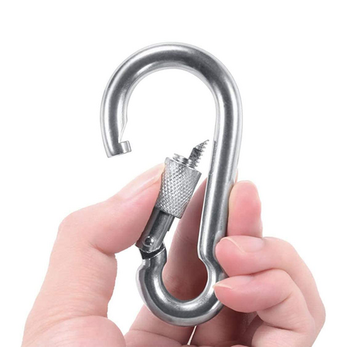 2023년 가성비 최고 8mm스텐카라비너 - 굿나잇몰 스텐 잠금 비너 등산용 카라비너 잠금형 고리 암벽등반 안전고리 4mm 5mm 6mm 7mm 8mm 9mm 10mm 11mm, SUS 잠금비너, 1개