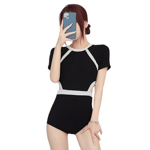 2023년 가성비 최고 여성수영복 - 터치온리 레쉬가드 여름 반팔 원피스 실내수영복 여성 비치웨어