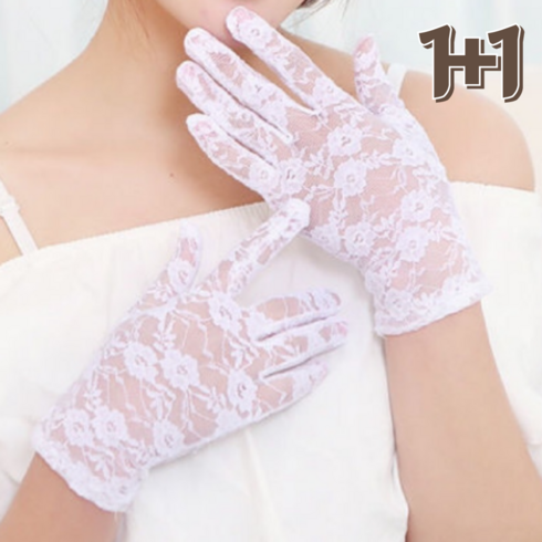 웨딩촬영장갑 - 웨딩 레이스 플라워 혼주장갑 2p