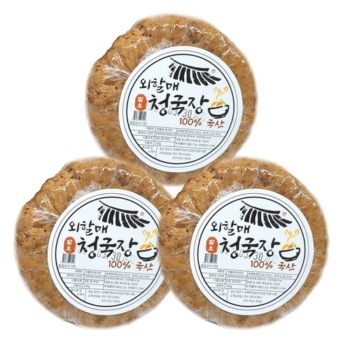 발효식품전문 [길전통식품] 외할매 청국장, 200g, 3개