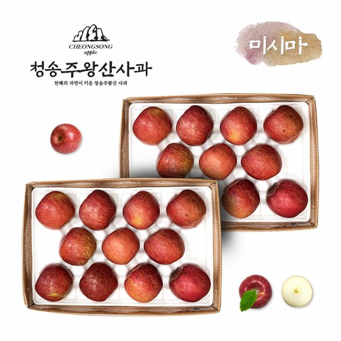 신세계라이브쇼핑 청송 주왕산 착한(보조개)사과(중대과) 3kgx2박스(6kg) 부사(미시마품종), 2개