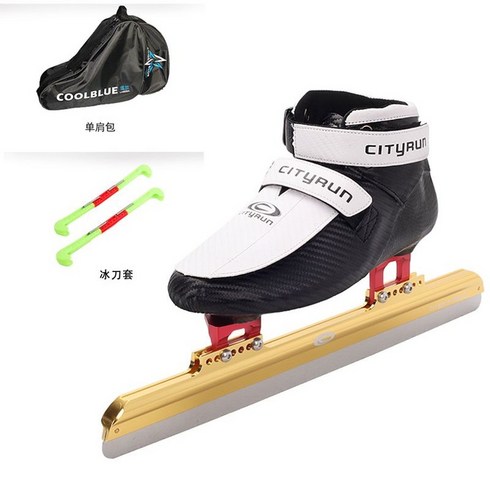 시티런스케이트 스피드스케이트화 쇼트트랙 스케이팅, 상세 페이지 참고, 검정색과 흰색-39