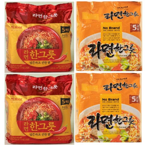 연극라면 - 노브랜드 라면한그릇 115g x 20봉 얼큰한맛 오리지날, 1세트