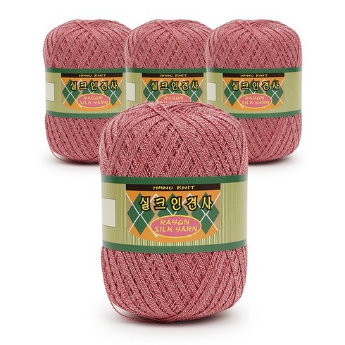 필립섬유 쎄비 실크 인견사 뜨개실 90g x 4p, 831 메란지레드화이트, 4개