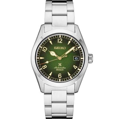 Seiko Prospex Alpinist Green Dial Stainless Steel Bracelet Mens Watch SPB155