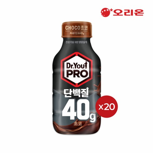 닥터유40g - 오리온 닥터유프로 단백질드링크 40g 초코(350ml) x 20팩, 20개, 350ml