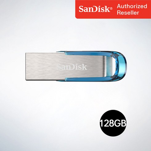 샌디스크 USB 메모리 Ultra Flair 울트라 플레어 USB 3.0 CZ73 128GB 트로피칼 블루, 트로피칼블루, 128기가