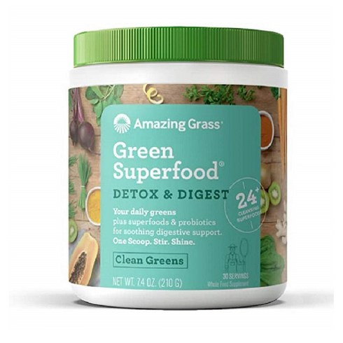 어메이징그라스 그린 수퍼푸드 디톡스 & 다이제스트 클린 그린즈, 210g, 1개