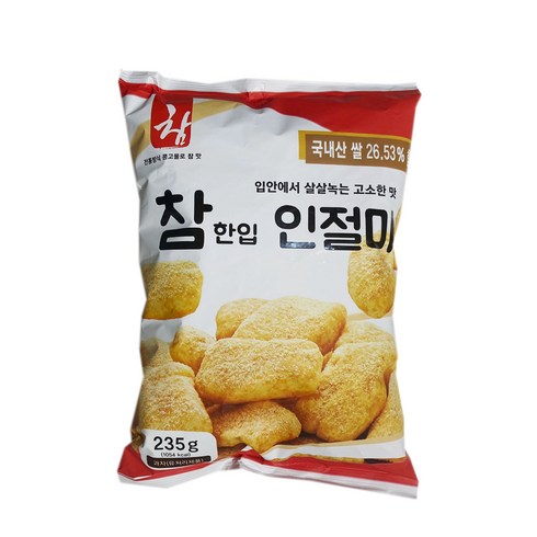 참 한입 인절미과자 달콤바삭과자 주전부리간식, 5개, 225g