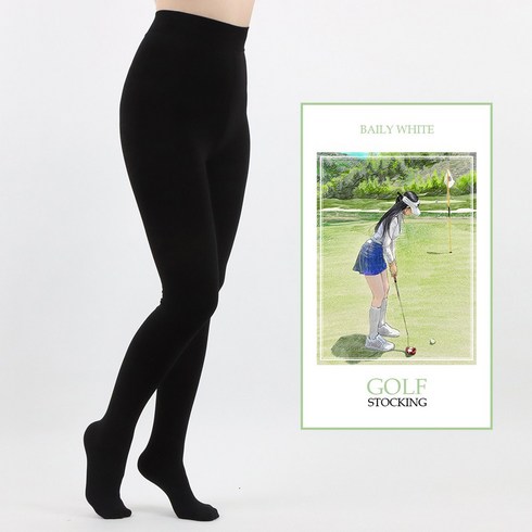 베일리화이트 여성 골프스타킹 기모 150데니아 가을 겨울 레깅스, 유발, 블랙, 1개