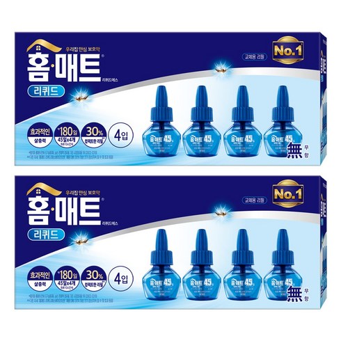 2017 홈매트 리퀴드 살충제 리필, 29ml, 8개