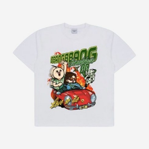 [정품] 빵빵이 x 아크메 드 라 비 카 티셔츠 화이트 Bbangbbang Acme De La Via Car T-Shirt White