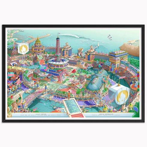 FETVRQU Paris 2024 Olympic Games Poster - Summer Sport Gift Funny Room Decor Aesthetics Print Poster, 12 X 18 inch