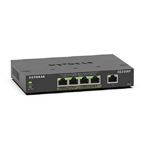 NETGEAR 5 포트 PoE 기가비트 이더넷 플러스 스위치(GS305EP) 스위칭허브
