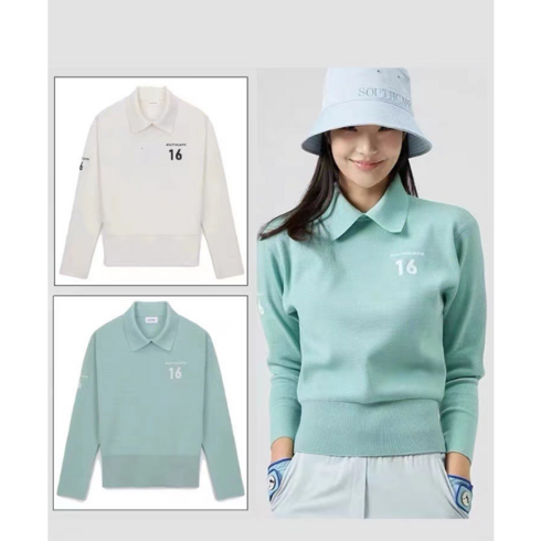 2023년 가성비 최고 사우스케이프골프웨어 - 잡꼬바 알지오 남성 여성 sc 커플 카라 골프 긴팔 니트 티