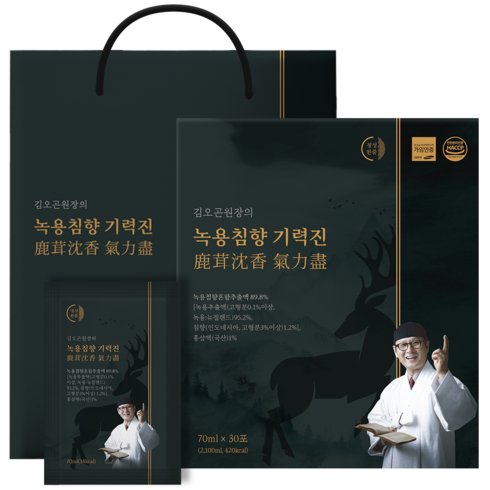 김오곤원장 녹용 침향 기력진 + 쇼핑백 세트, 2100ml, 1개