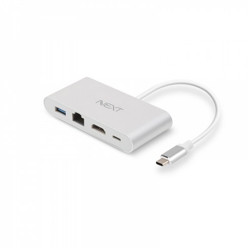 USB Type C to HDMI + LAN + PD 변환 아답터, NEXT-413TCH-DX