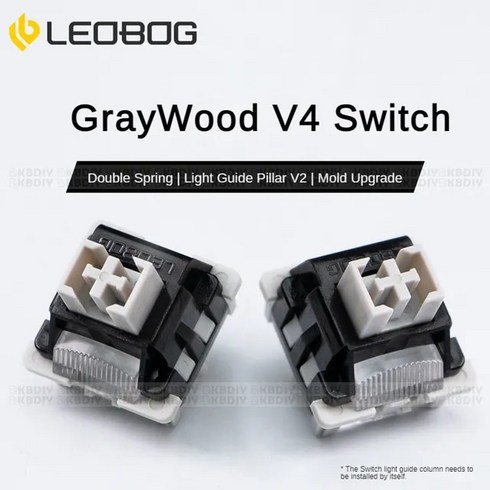 하이무미드나이트 스위치 LEOBOG GrayWood V4 V3 선형 POM HIFI 맞춤형 기계식 키보드 3 5 DIY 게임 GMK67, 없음, 없음, 15.LEOBOG GrayWood V4 - 100PCS