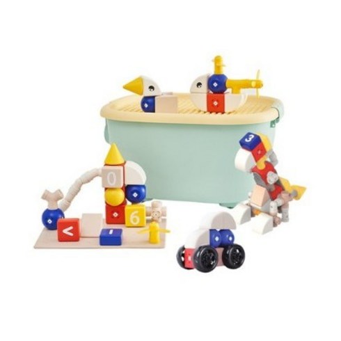 하퍼스테이블 이지베베 자석블럭 138p, WHITE, PASTEL BLUE, BLUE, PASTEL PINK, RED, YELLOW