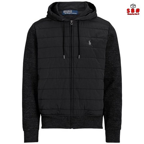 Polo Ralph Lauren 폴로 랄프 로렌 하이브리드 퀼팅 후드 자켓 Black Heather 710877271002