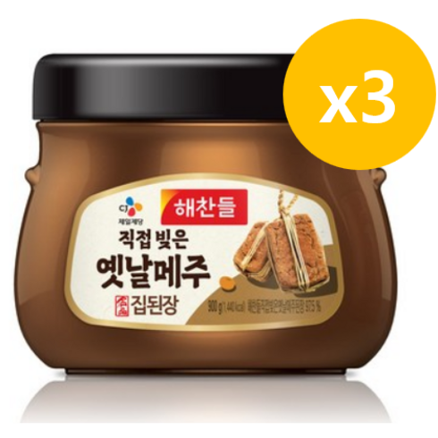 해찬들 명품 집된장, 900g, 3개