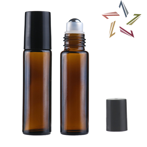 단단한 롤온 향수 공병 10ml 다크 미니 롤러볼 아로마 탈모 두피 오일 용기 라인파이브, 혼합색상, 1개