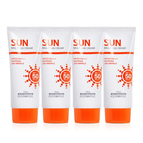 (4개)푸드어홀릭 멀티 선크림 70ml SPF50/PA+++, 4개