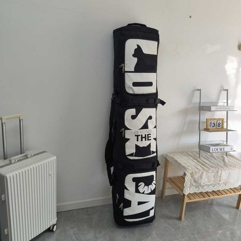 2023년 가성비 최고 스노우보드휠백 - 홀로그램 보드휠백 캐리어 비행용 여행용 스노보드 스키 가방, 블랙 이니셜