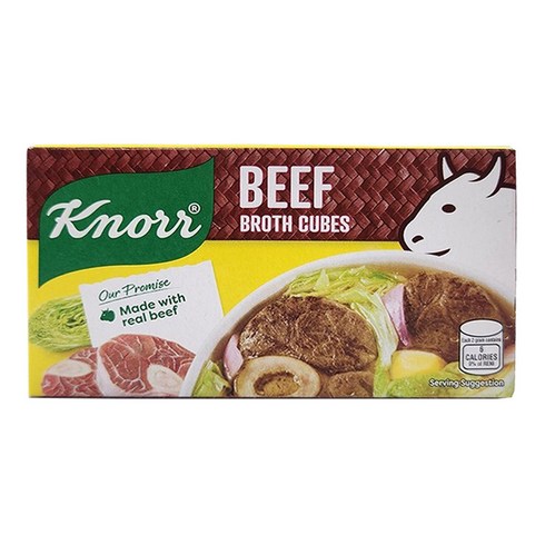 비프스톡 - 크노르 비프 스톡 소고기 큐브형 육수 국물 베이스 조미료 / Knorr Beef Broth Cubes 유니레버 필리핀, 1개, 60g