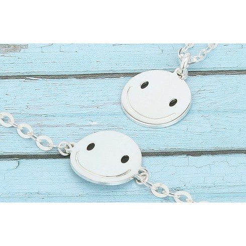 [쿨젬] 스마일 실버 미아방지목걸이 팔찌, 01.실버 스마일 목걸이, 1개