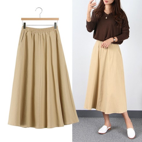 스윗타임 핏예쁜 A라인 플레어 롱치마 빅사이즈여성의류 ~3XL 아벨라스커트 스커트