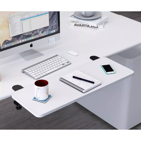 확장테이블 - 책상정리 키보드받침 테이블확장 접이식 책상연장선반, 화이트