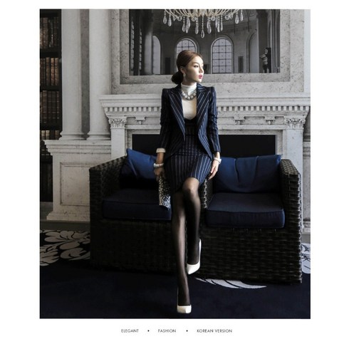 2023년 가성비 최고 여성의류쇼핑몰 - ANYOU 여자 정장 배색 정장 투피스 OL 여성의류쇼핑몰 여성 가을옷