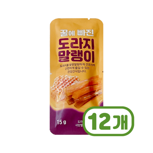 꿀에 빠진 도라지말랭이 건강간식 15g x 12개, 15개