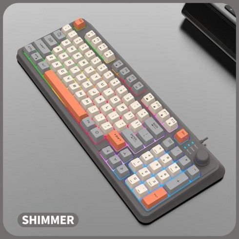 k82 키보드 - 게이밍 컴퓨터 키보드 숫자 K82 패드 유선 기계식 노트북용 컴팩트 PC 94, SHIMMER, 없음