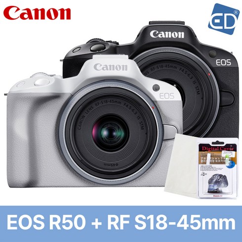 캐논r50 - [캐논 정품] EOS R50 /RF S18-45mm F4.5-6.3 IS STM 렌즈 KIT+액정필름+포켓융 /ED, 02. 캐논정품 R50+RF 18-45mm-화이트